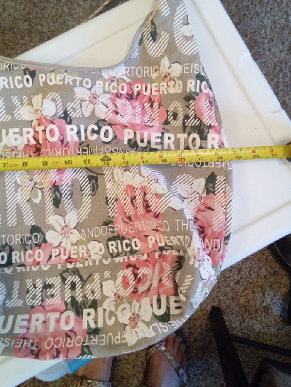 Robin Ruth Canvas Puerto Rico Zipper Bag. - Picture 4 of 5